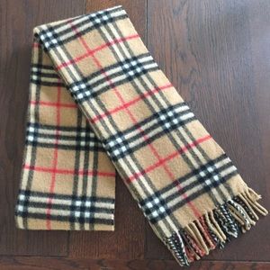 Authentic Burberry Plaid 100% Cashmere Scarf